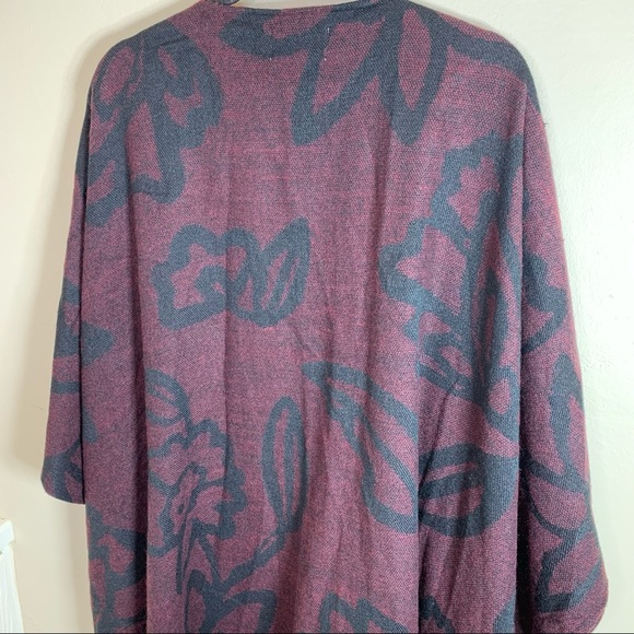 Cleobella Sevigny Capelet Tassel Shawl Poncho Cape Cardigan in Bordeaux - Picture 12 of 14
